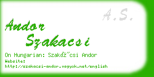 andor szakacsi business card